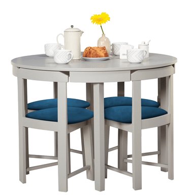 JUEGO COMEDOR HOME PREMIUM FABIANNA 4 SILLAS AZUL MARINO