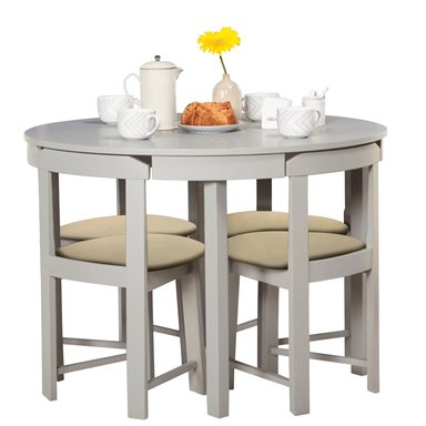 JUEGO COMEDOR HOME PREMIUM FABIANNA 4 SILLAS BEIGE