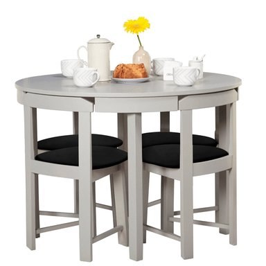 JUEGO COMEDOR HOME PREMIUM FABIANNA 4 SILLAS NEGRO