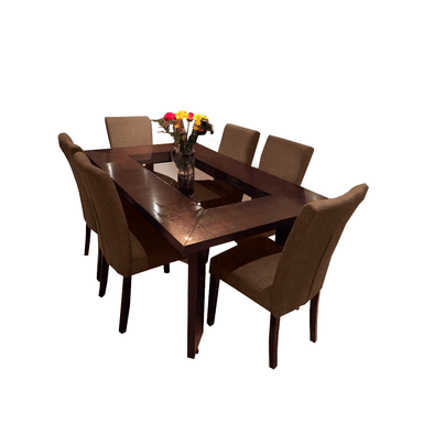 JUEGO COMEDOR HOME PREMIUM AMERICA 6 SILLAS MARRÓN
