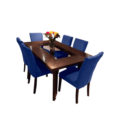 JUEGO COMEDOR HOME PREMIUM AMERICA 6 SILLAS AZUL
