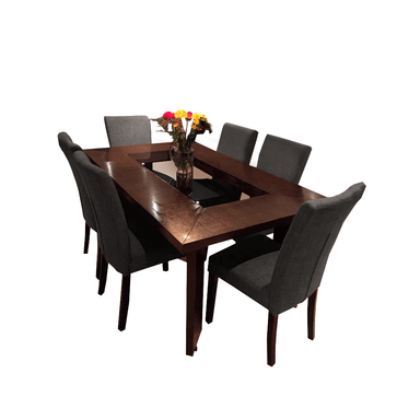 JUEGO COMEDOR HOME PREMIUM AMERICA 6 SILLAS NEGRO