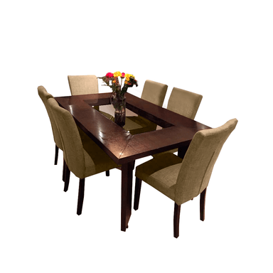 JUEGO COMEDOR HOME PREMIUM AMERICA 6 SILLAS BEIGE