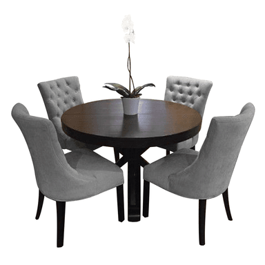 JUEGO COMEDOR HOME PREMIUM AVILA 4 SILLAS GRIS