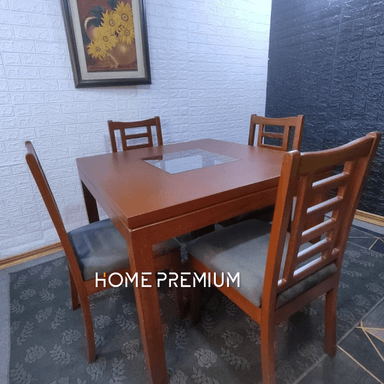 JUEGO COMEDOR HOME PREMIUM MERIDA 4 SILLAS GRIS