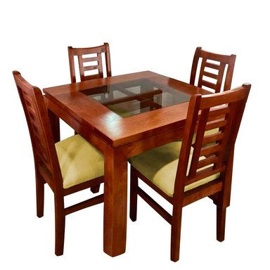 JUEGO COMEDOR HOME PREMIUM MERIDA 4 SILLAS AMARILLO