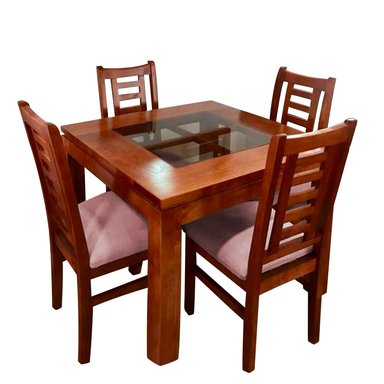 JUEGO COMEDOR HOME PREMIUM MERIDA 4 SILLAS ROSADO
