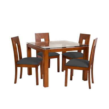 JUEGO COMEDOR HOME PREMIUM HONEY 4 SILLAS GRIS