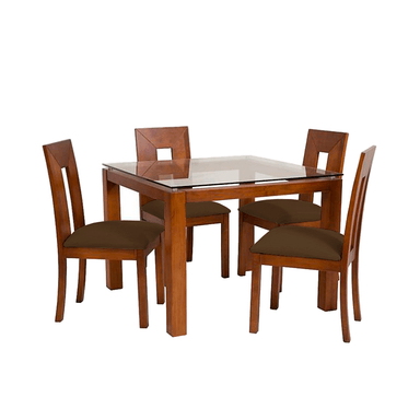 JUEGO COMEDOR HOME PREMIUM HONEY 4 SILLAS CHOCOLATE
