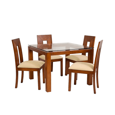 JUEGO COMEDOR HOME PREMIUM HONEY 4 SILLAS BEIGE