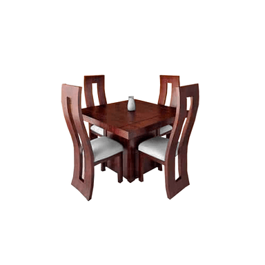 JUEGO COMEDOR HOME PREMIUM RUTH 4 SILLAS PLATA