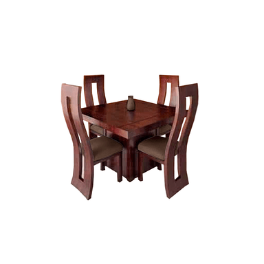 JUEGO COMEDOR HOME PREMIUM RUTH 4 SILLAS MARRÓN