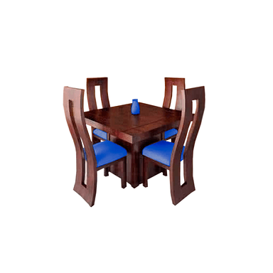 JUEGO COMEDOR HOME PREMIUM RUTH 4 SILLAS AZUL ELÉCTRICO