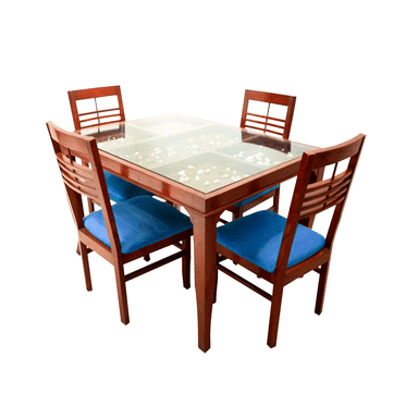 JUEGO COMEDOR HOME PREMIUM TULUM 4 SILLAS AZUL
