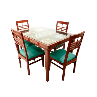 JUEGO COMEDOR HOME PREMIUM TULUM 4 SILLAS TURQUESA