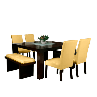 JUEGO COMEDOR HOME PREMIUM MARIOLYS 8 SILLAS AMARILLO