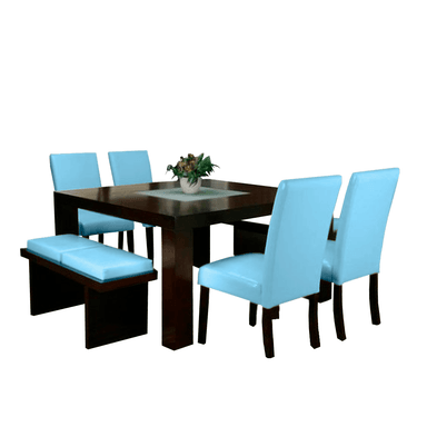 JUEGO COMEDOR HOME PREMIUM MARIOLYS 8 SILLAS CELESTE