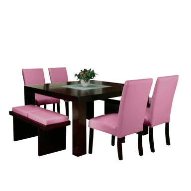 JUEGO COMEDOR HOME PREMIUM MARIOLYS 8 SILLAS PALO ROSA