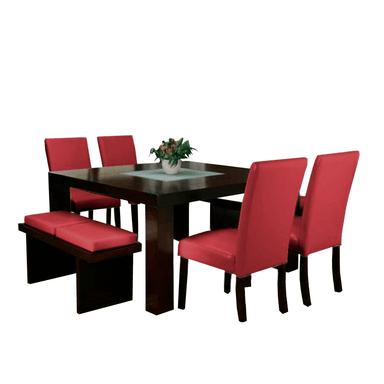 JUEGO COMEDOR HOME PREMIUM MARIOLYS 8 SILLAS ROJO