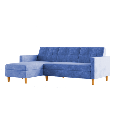 SECCIONAL HOME PREMIUM FURRY AZUL IZQUIERDO