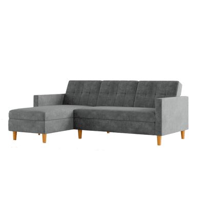 SECCIONAL HOME PREMIUM FURRY GRIS IZQUIERDO