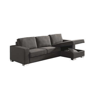SECCIONAL HOME PREMIUM VIENA GRIS OSCURO DERECHO BAUL
