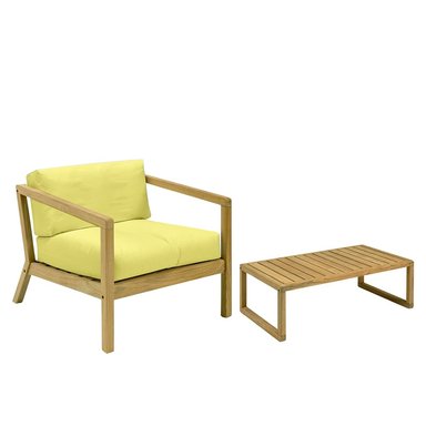 SET SILLON HOME PREMIUM SHAKE + MESA JARDIN AMARILLO