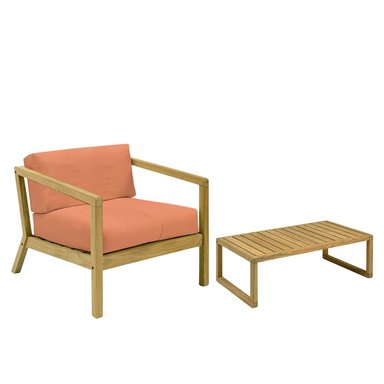 SET SILLON HOME PREMIUM SHAKE + MESA JARDIN SALMON