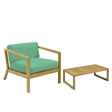 SET SILLON HOME PREMIUM SHAKE + MESA JARDIN VERDE