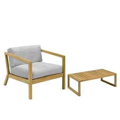 SET SILLON HOME PREMIUM SHAKE + MESA JARDIN PLATA