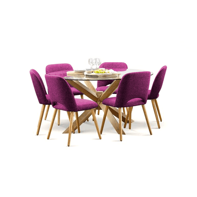 JUEGO COMEDOR HOME PREMIUM CATALEYA 6 SILLAS ESMERALDA CATA