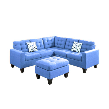 SECCIONAL HOME PREMIUM TEO CELESTE + BANQUETA