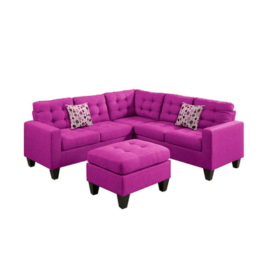 SECCIONAL HOME PREMIUM TEO FUCSIA + BANQUETA