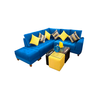 SECCIONAL HOME PREMIUM ROBINSON AZUL + BANQUETA
