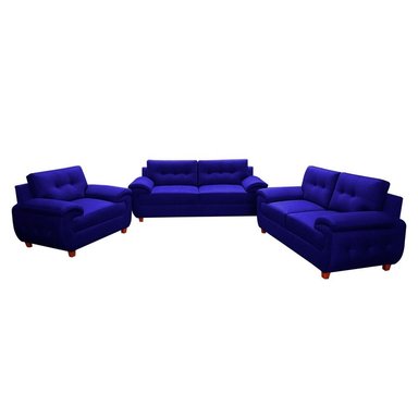JUEGO SALA HOME PREMIUM BILAL 3-2-1 CUERPOS AZUL SALA