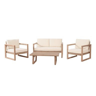 SET JUEGO SALA TERRAZA JARDIN HOME PREMIUM LORAS 2 1 1 BEIGE + MESA CENTRO