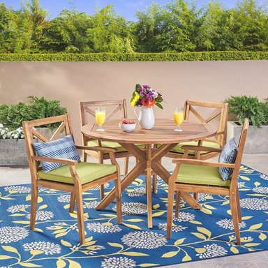 JUEGO COMEDOR TERRAZA JARDIN HOME PREMIUM MABEL 4 SILLAS VERDE CLARO