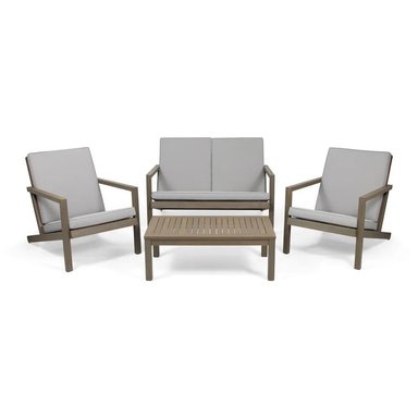 SET JUEGO SALA TERRAZA JARDIN HOME PREMIUM MELISANDRE 2 1 1 BEIGE + MESA CENTRO