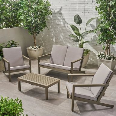 SET JUEGO SALA TERRAZA JARDIN HOME PREMIUM MELISANDRE 2 1 1 BEIGE + MESA CENTRO - 2