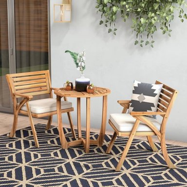 JUEGO COMEDOR TERRAZA JARDIN HOME PREMIUM MUIRE 2 SILLAS BEIGE - 4