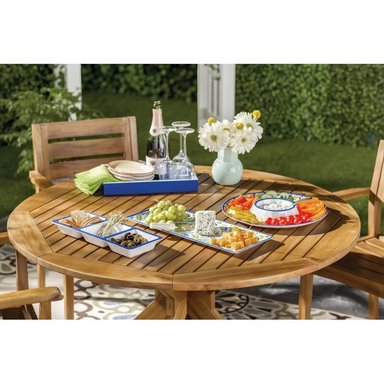 JUEGO COMEDOR TERRAZA JARDIN HOME PREMIUM RHODA 4 SILLAS NATURAL RUSTICO - 6