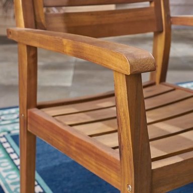 JUEGO COMEDOR TERRAZA JARDIN HOME PREMIUM RADIA 2 SILLAS NATURAL RUSTICO - 4