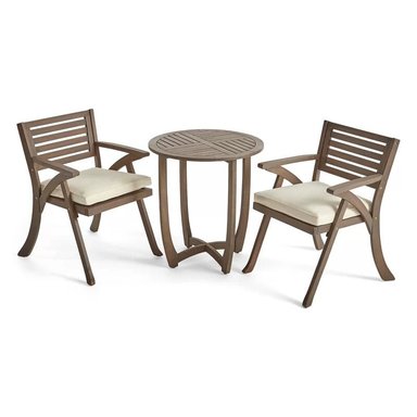 JUEGO COMEDOR TERRAZA JARDIN HOME PREMIUM MUIRE 2 SILLAS BEIGE