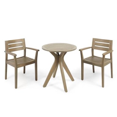 JUEGO COMEDOR TERRAZA JARDIN HOME PREMIUM TANIT 2 SILLAS NATURAL