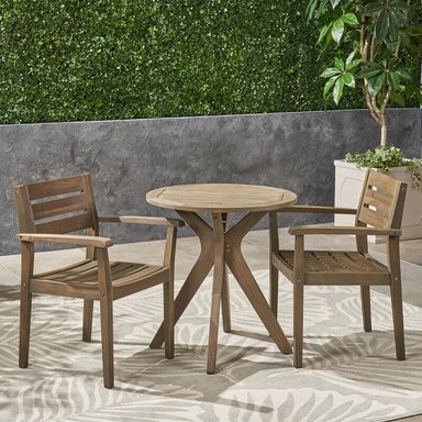 JUEGO COMEDOR TERRAZA JARDIN HOME PREMIUM TANIT 2 SILLAS NATURAL - 2