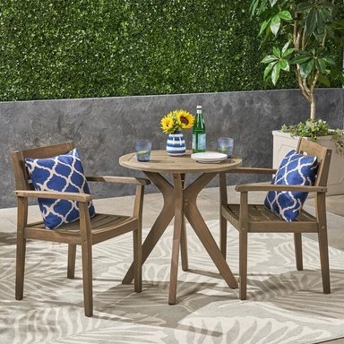 JUEGO COMEDOR TERRAZA JARDIN HOME PREMIUM TANIT 2 SILLAS NATURAL - 3