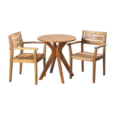 JUEGO COMEDOR TERRAZA JARDIN HOME PREMIUM TANIT 2 SILLAS NATURAL