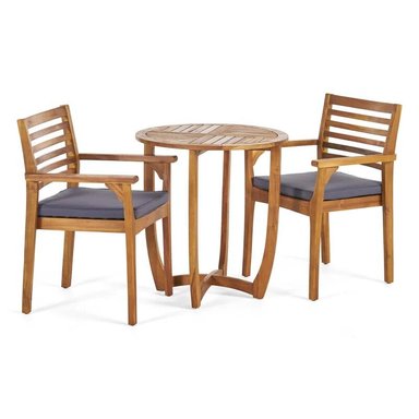 JUEGO COMEDOR TERRAZA JARDIN HOME PREMIUM COSME 2 SILLAS GRIS