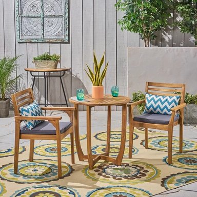 JUEGO COMEDOR TERRAZA JARDIN HOME PREMIUM COSME 2 SILLAS GRIS - 3