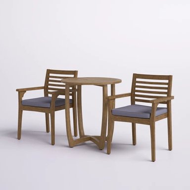 JUEGO COMEDOR TERRAZA JARDIN HOME PREMIUM COSME 2 SILLAS GRIS - 2